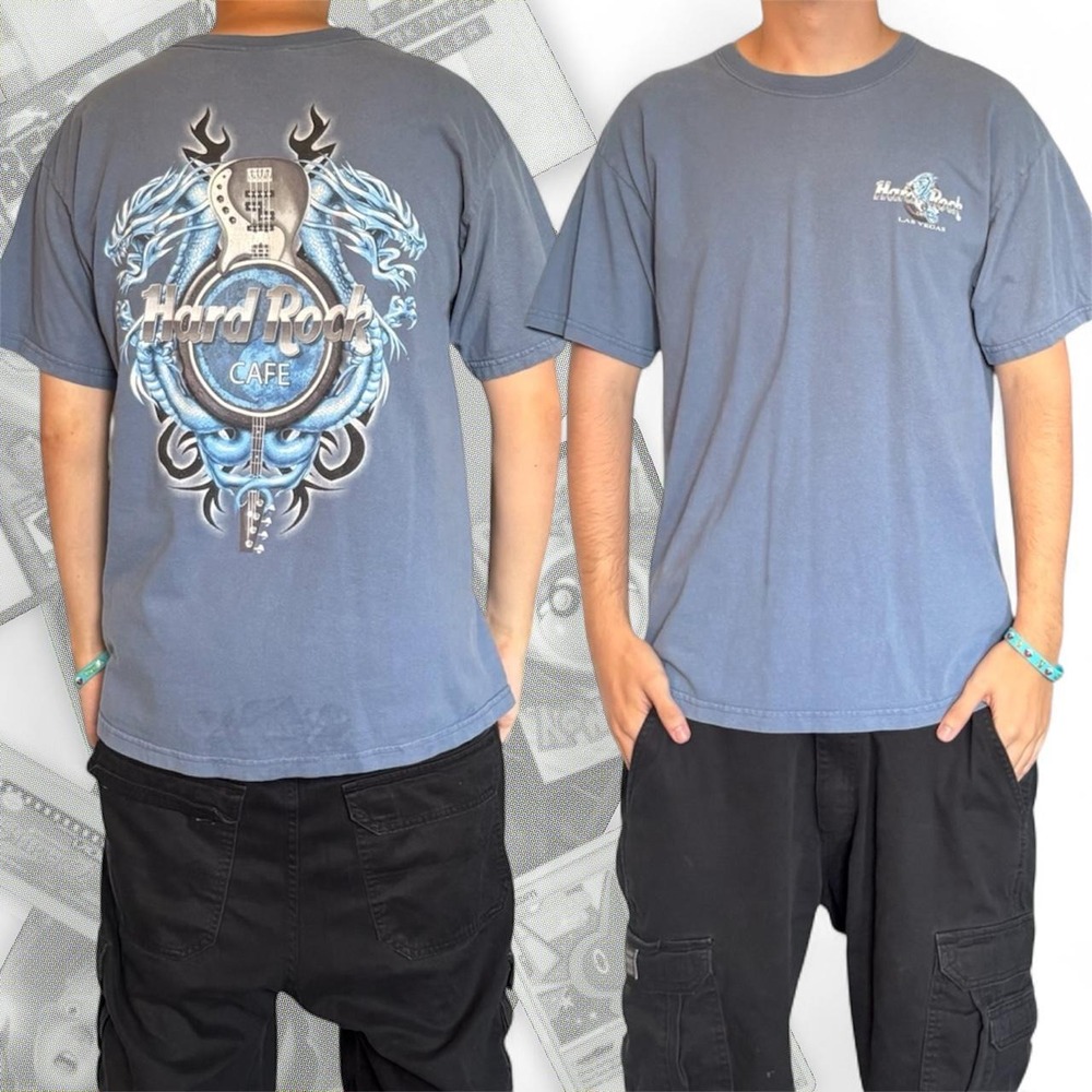 Vintage Blue Hard Rock Cafe Dragon Tee Shirt